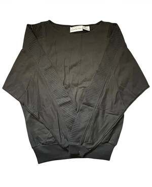Vantage Queen's Way to Fashion Vintage Black Mesh Detail Pullover Sweatshirt Siz